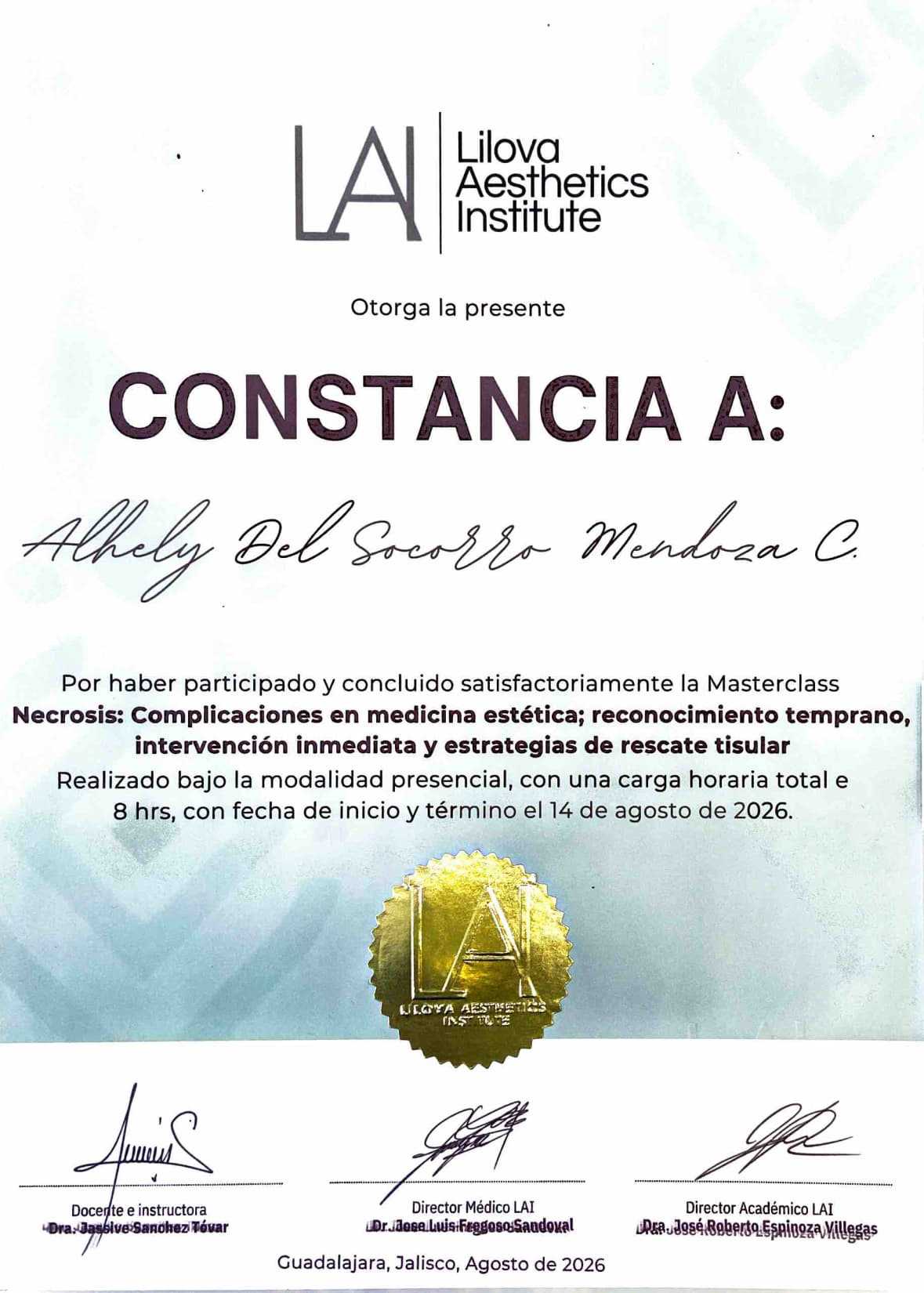 Hair in 1 Day Accreditation Certificate