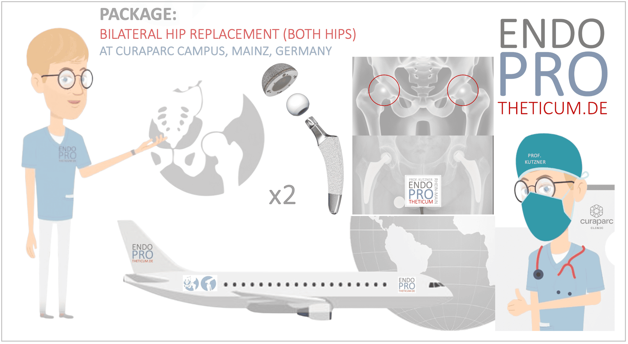 Bilateral Hip Replacement (both Hips) in Mainz, Germany (20 minutes from Frankfurt Airport)