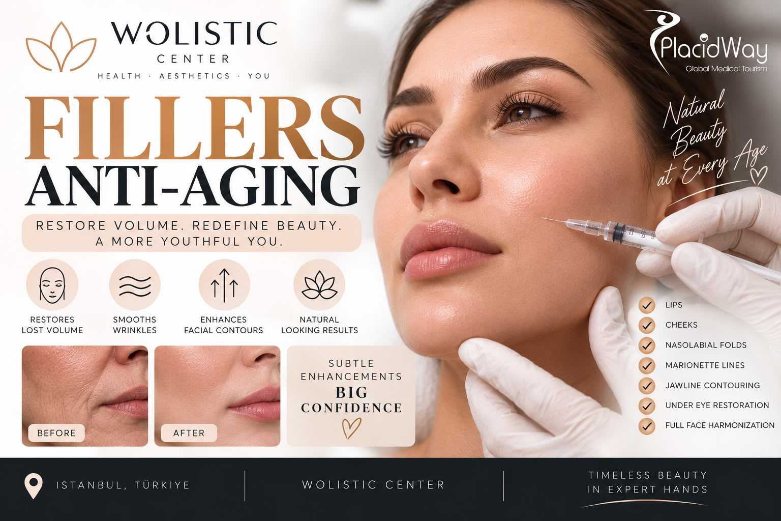 Fillers - Enhance Your Natural Beauty Package at Wolistic Center - Aesthetic & Wellness Clinic in Istanbul Turkey, Istanbul, Turkey