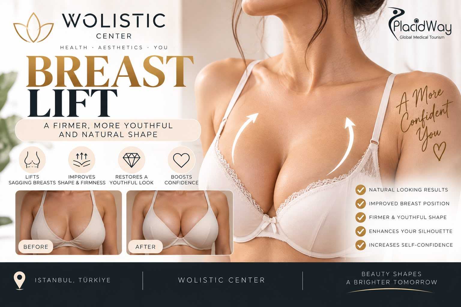 Breast Lift Package at Wolistic Center - Aesthetic & Wellness Clinic in Istanbul Turkey, Istanbul, Turkey