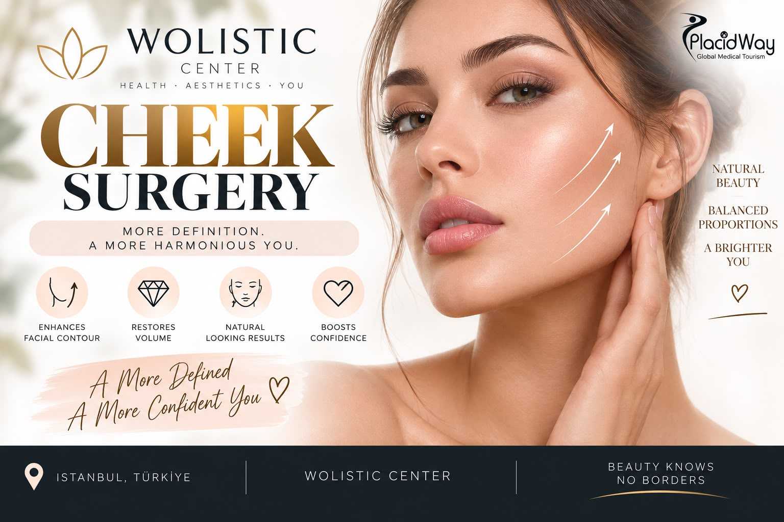 Cheek Surgery Treatment Abroad Package at Wolistic Center - Aesthetic & Wellness Clinic in Istanbul Turkey, Istanbul, Turkey