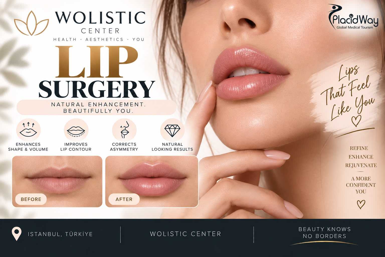 Lip Surgery Package at Wolistic Center - Aesthetic & Wellness Clinic in Istanbul Turkey, Istanbul, Turkey
