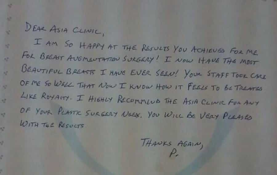 Breast Augmentation Thailand Testimonial