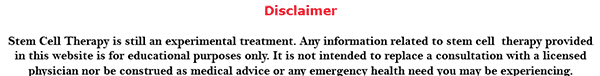 Disclaimer Stem Cell Therapy