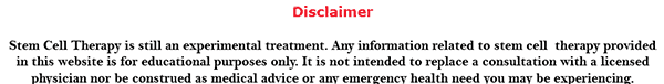 Disclaimer Stem Cell Therapy