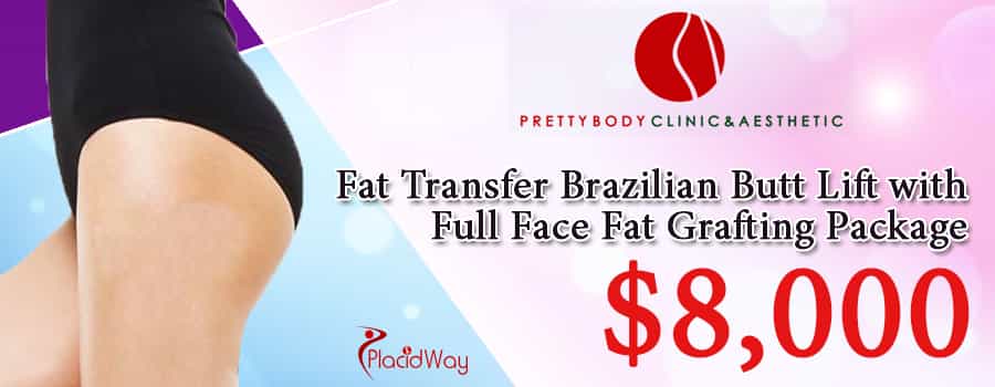 Cost of Fat Transfer Brazilian Butt Lift with Full Face Fat Grafting Package by Pretty Body Clinic in Seoul, South Korea