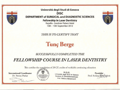 Certificate Bergedent in Istanbul