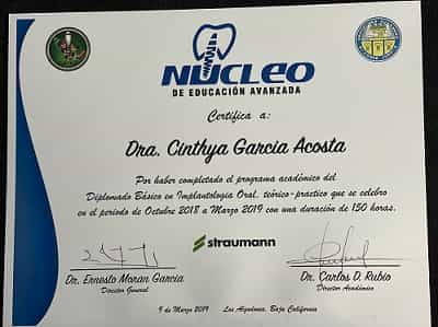 Awards of Dentist in Los Algodones, Mexico by DDS Cinthya Garcia