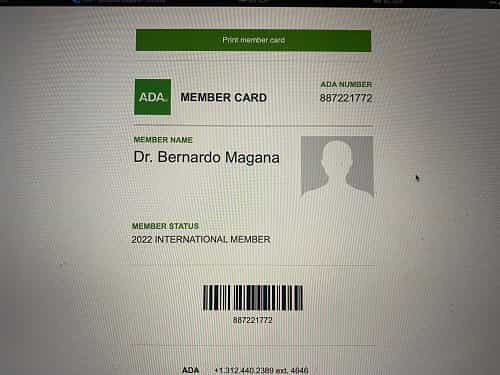 Easy Dental ADA Member Card