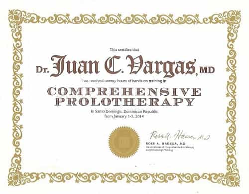 Certificate of Dr. Vargas