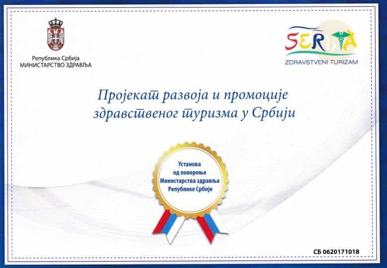 Certificate Dr Popovic