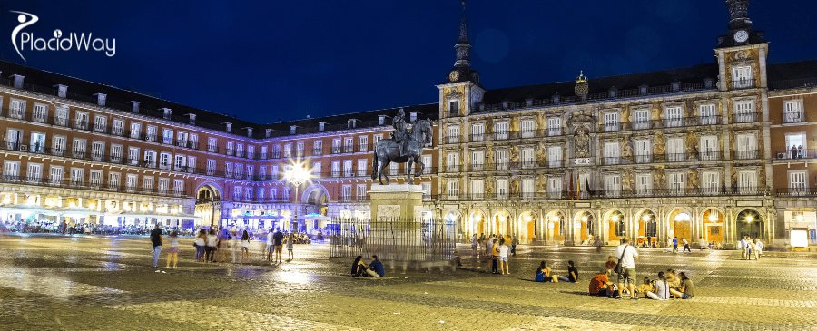 Statue of Philip III at Mayor Plaza in Madrid, Spain