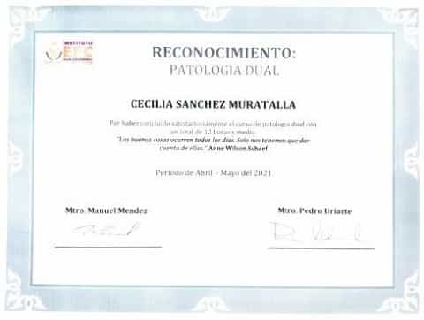 Certificate Received by Renovación de Vida