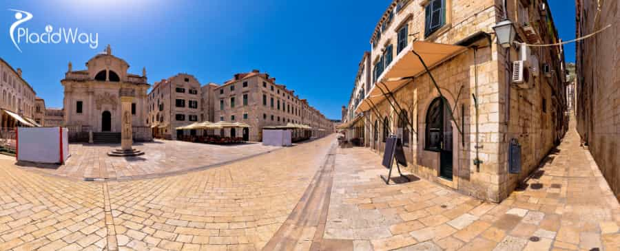 Dubrovnik Famous Stradun Street Dalmatia Region of Croatia