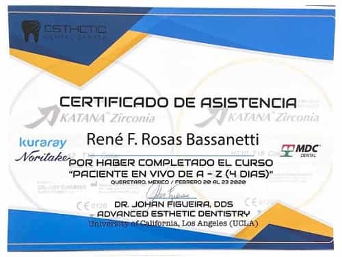 Certificate Dental Artistry and World Dental Center