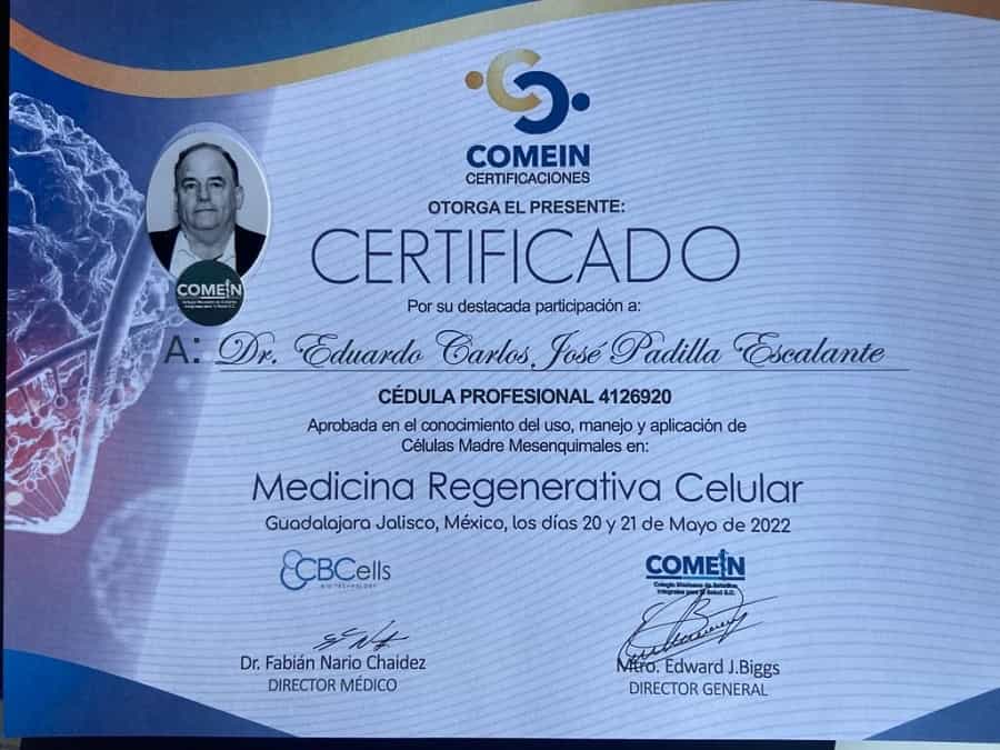 Certificate Received by Immunow Oncology Center in Tijuana, Mexico