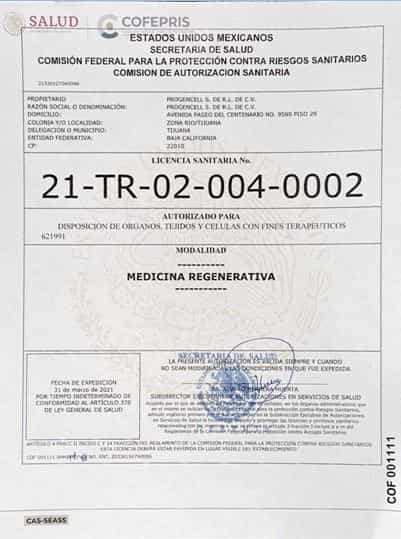 Certificado Progencell