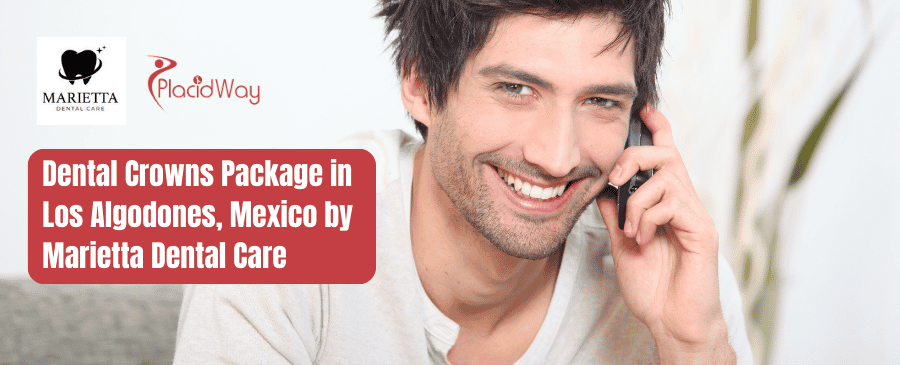 Paquete de coronas dentales en Los Algodones, México por Marietta Dental Care