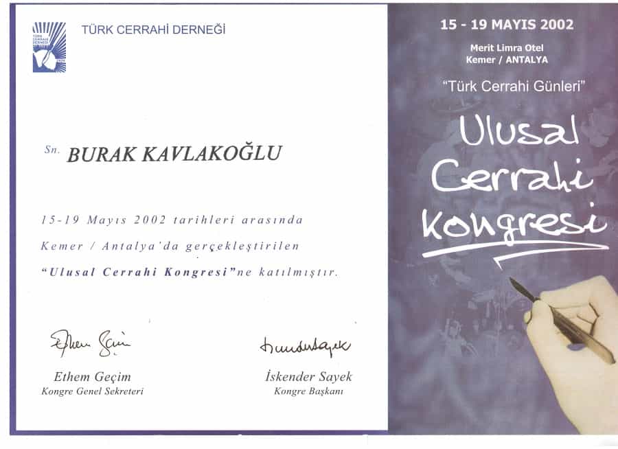 Certificate by Prof. Dr. Burak Kavlakoglu