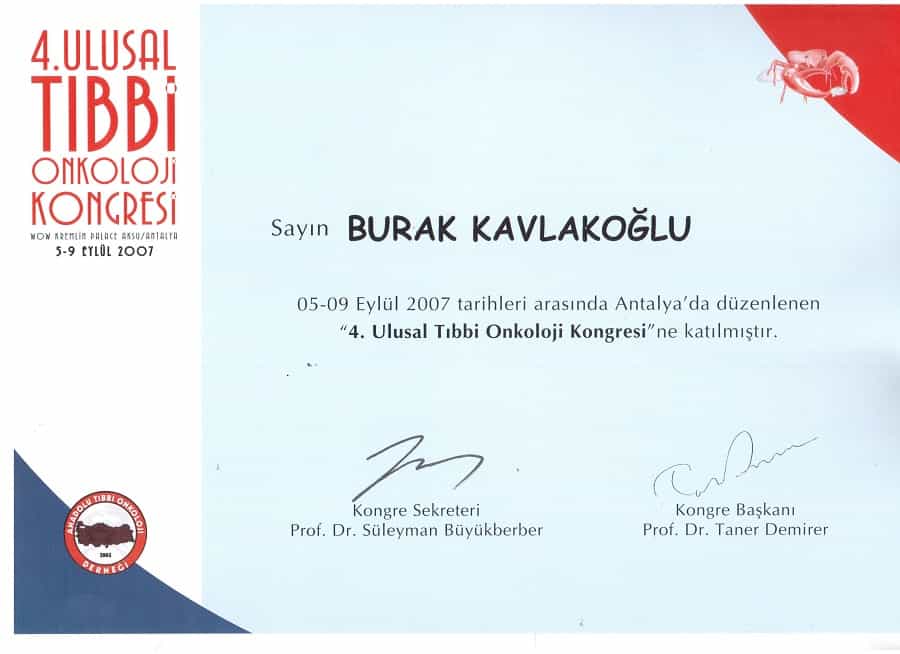Award from Prof. Dr. Burak Kavlakoglu