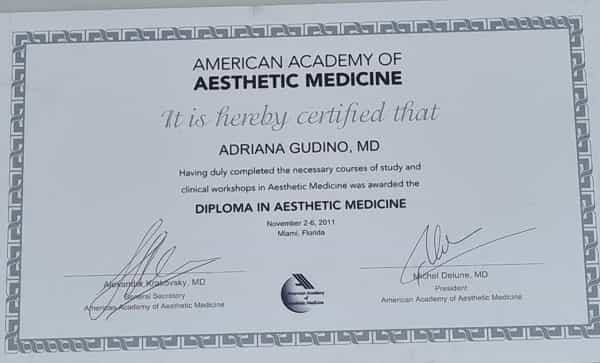 Certificate Clinica MER in Cancun, Mexico