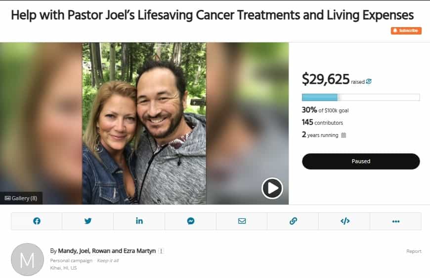 Help with Pastor Joel’s Lifesaving Cancer Treatments and Living Expenses