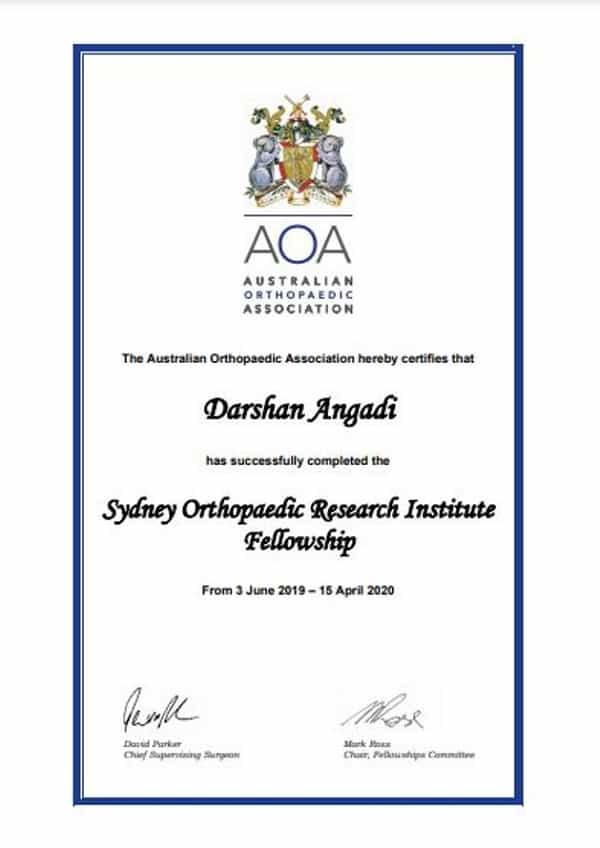 AOA Certificate