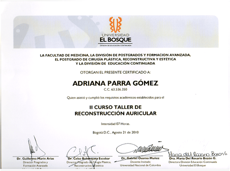 El Bosque University Certificate