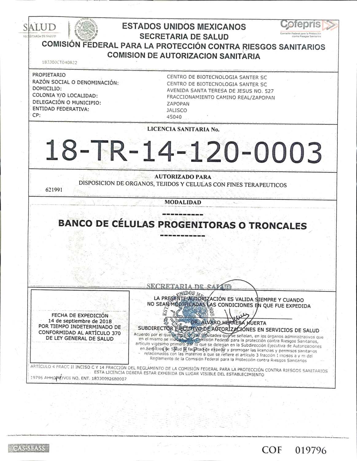 Stem Health Certificate Page 2
