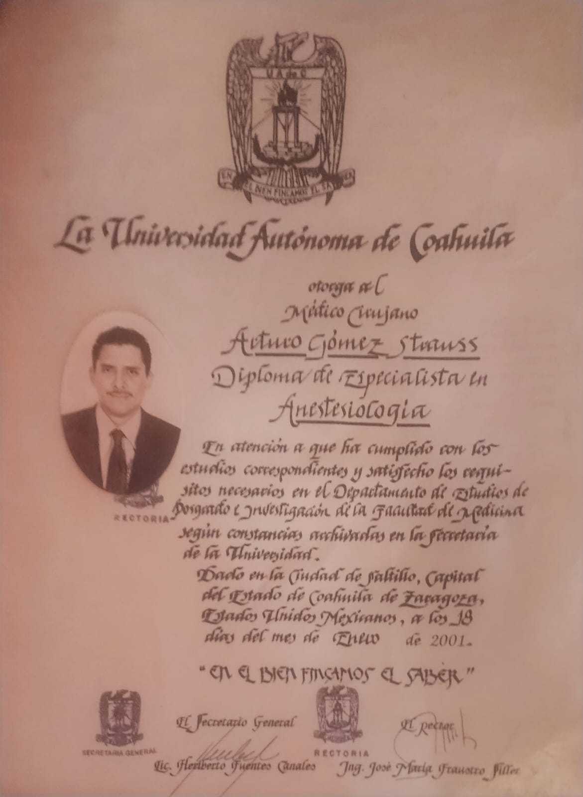 Dentist in Los Algodones Certificate