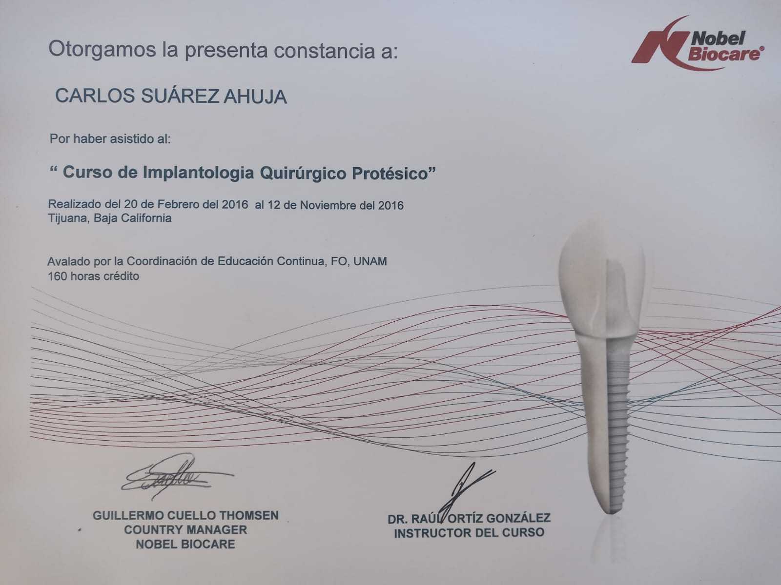 Smiletec Mexico Dental Clinic Certificate
