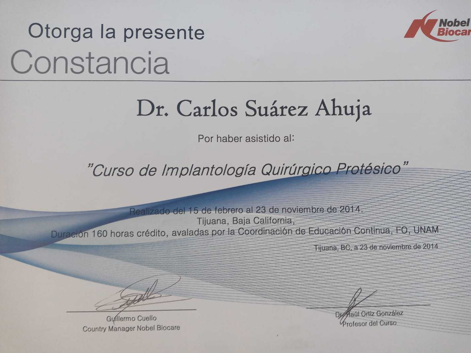Dental Clinic Mexico Certificate