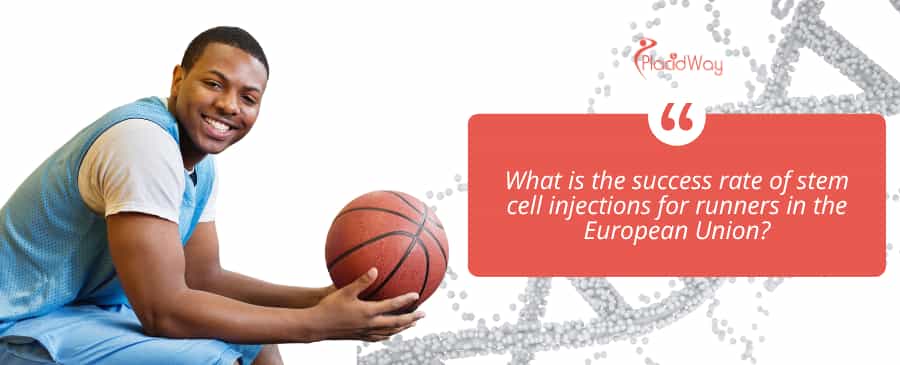 What is the success rate of stem cell injections for runners in the European Union?