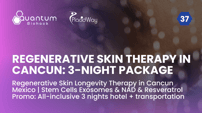 Regenerative Skin Longevity Therapy in Cancun Mexico | Stem Cells Exosomes & NAD & Resveratrol Promo: All-inclusive 3 nights hotel + transportation 
