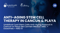Umbilical Cord Stem Cells Anti-Aging Protocol in Cancun or Playa del Carmen Mexico | MSC + Exosomes + NAD IV