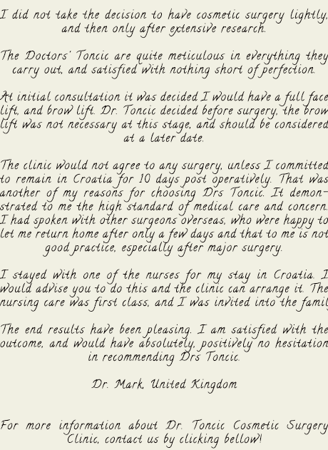 Dr. Toncic Before After Face Lift Procedure Croatia