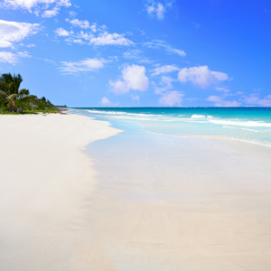 White-sand Beach in Cancun Mexico
