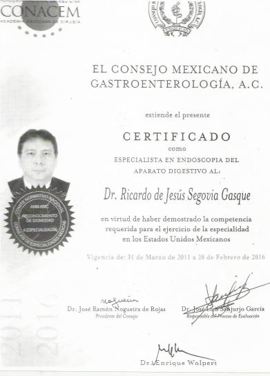 Certificate Costamed