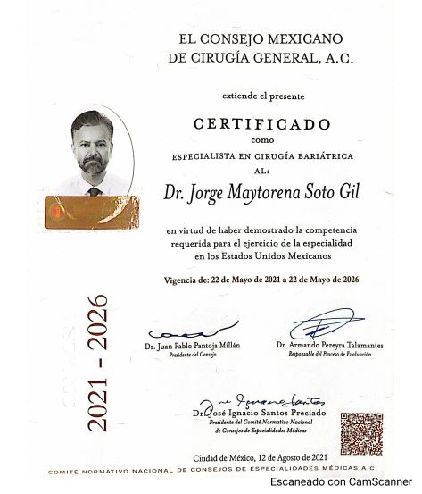 Certificate and Awards Received by Dr. Jorge Maytorena