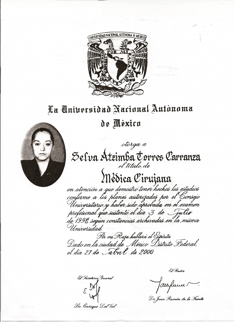 Dra. Selva Atzimba Torres Carranza Membership