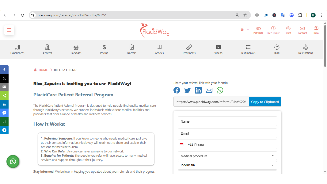 Referral Program Page
