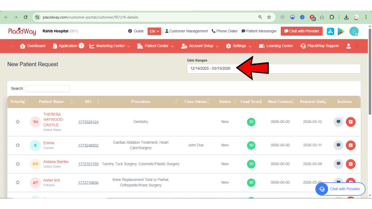 Date Range Selection