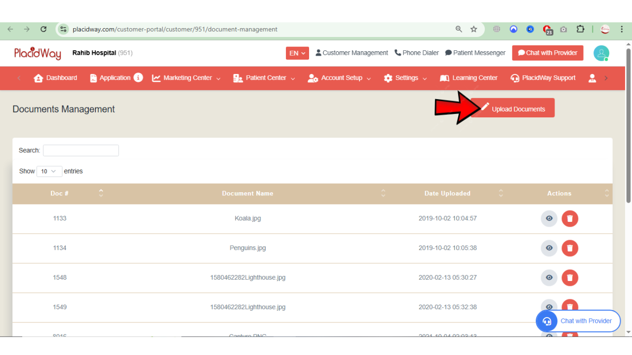 Document Management Page