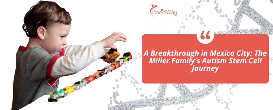 Autistic boy playing with toy cars